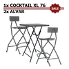 5. Komplet: sto CocktailXL76 ZOWN + 2&times; barska stolica Alvar ZOWN