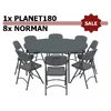2. Komplet: sto Planet 180 ZOWN + 8&times; stolica Norman ZOWN